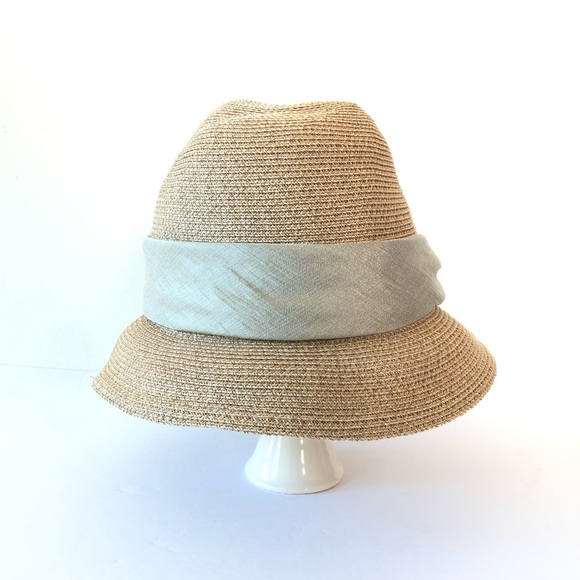 Eugenia Kim Courtney Toyo Packable Fedora Hat with Sage Ribbon main image 7